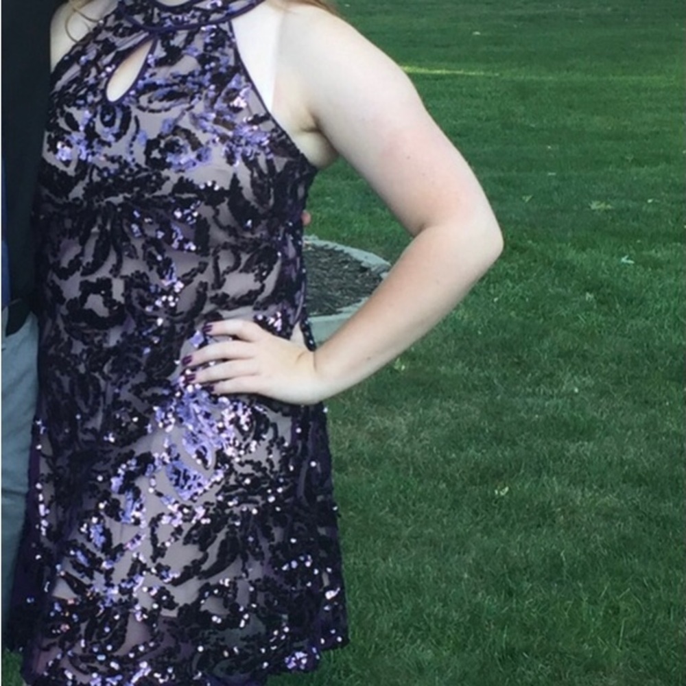 Emerald Sundae Purple Sequin Dress Medium